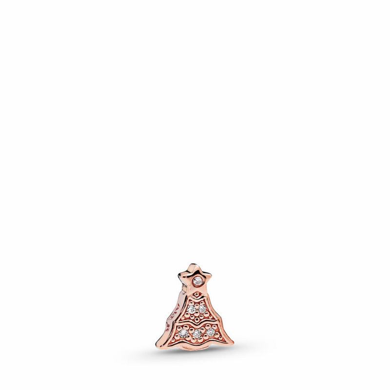 Pandora Rose™ Twinkling Christmas Tree Petite Locket Charm Ireland - Pandora Rose/Cubic Zirconia - 6